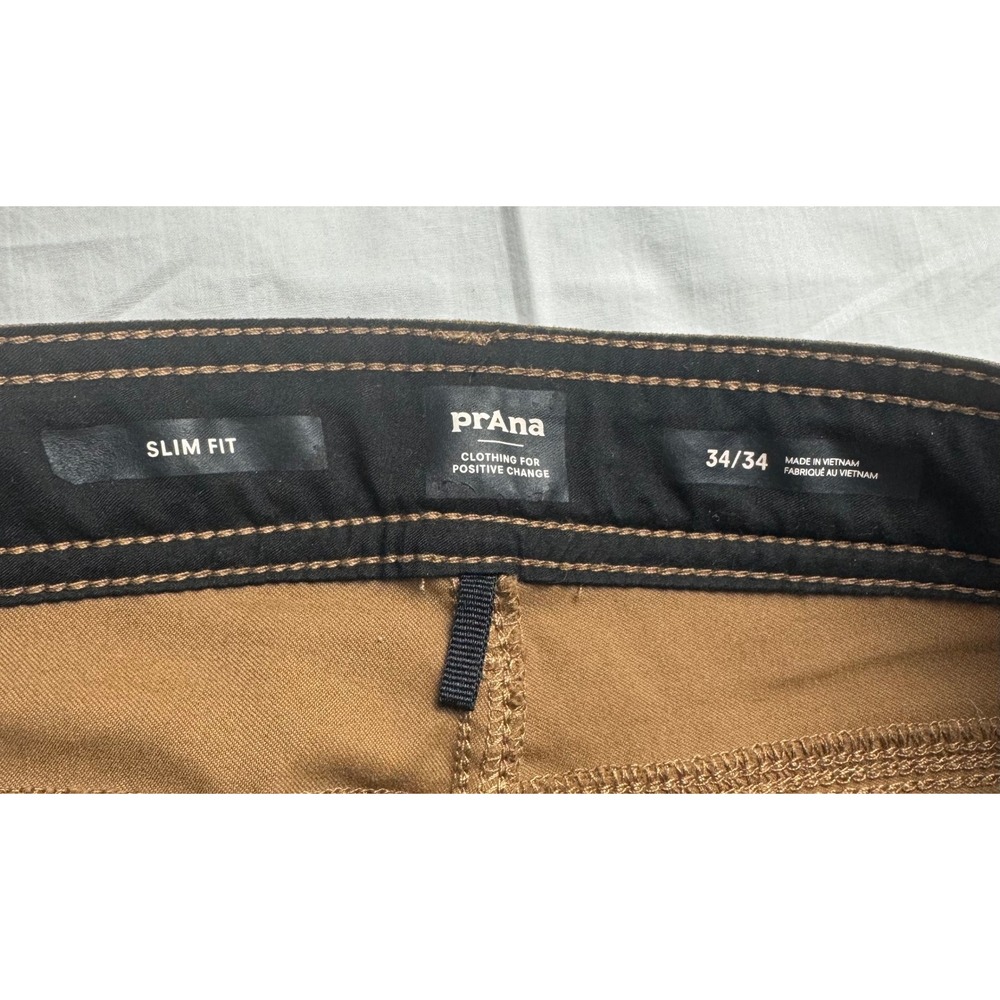 Prana Zion Slim Fit Mens 34x34 Brown Hiking Cargo Pants Stretch Outdoor - Picture 3 of 16
